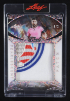 Lionel Messi 2025 Leaf Pearl Pearlescent Patch Game-Used Memorabilia Silver Sparkle #PP18 #1/2 at PristineAuction.com