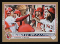 Shohei Ohtani / Brandon Marsh 2022 Topps Gold #416 Dugout Congratulations #1861/2022 at PristineAuction.com