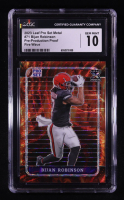 Bijan Robinson 2023 Leaf Pro Set Metal Wave Fire Pre-Production Proof #71 RC #1/1 (CGC 10) at PristineAuction.com