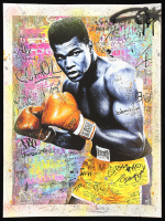 "Muhammad Ali _ The Greatest #2" 18x24 2025 Original Mixed Media by Tadas Zaicikas | TedyZet (Zaicikas) at PristineAuction.com