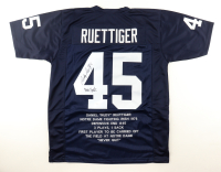 Rudy Ruettiger Signed Career Highlight Stat Jersey Inscribed "Never Quit" (Beckett) at PristineAuction.com