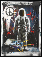 "Urban Astronaut #B" 18x24 2025 Original Mixed Media by Tadas Zaicikas | TedyZet (Zaicikas) at PristineAuction.com