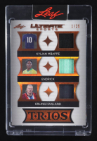 Kylian Mbappe / Endrick / Erling Haaland 2024 Leaf Ultimate Sports Trios Game-Used Memorabilia Spectrum Bronze #UT16 #01/25 at PristineAuction.com