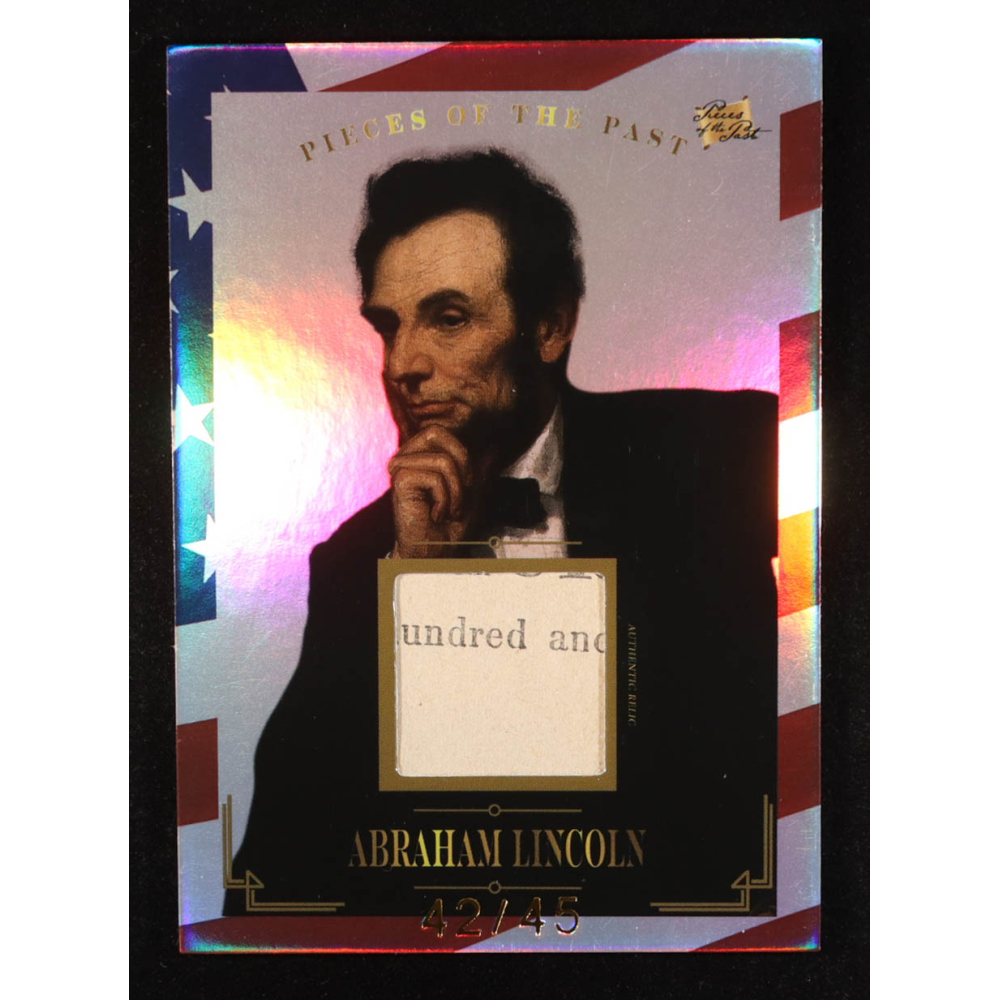 Abraham Lincoln 2024 Pieces of the Past Historical Premium Edition Single Relics Flag #116 #42/45 at PristineAuction.com