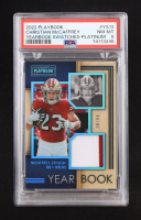 Christian Mccaffrey 2022 Playbook Yearbook Swatches Platinum #YS13 #30/49 (PSA 8) at PristineAuction.com