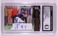 Zay Flowers 2023 Leaf Pro Set Pure Action Ink Autographs Holo Sparkle Bronze #AIZF1 RC #4/4 (CGC 8.5 | Autograph Graded 10) at PristineAuction.com