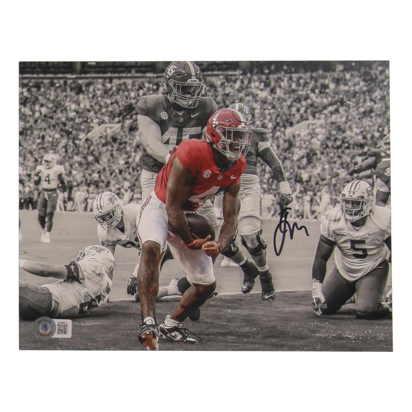 Jalen Milroe Signed Alabama Crimson Tide 8x10 Photo (Beckett) at PristineAuction.com Jalen Milroe Signed Alabama Crimson Tide 8x10 Photo (Beckett) at PristineAuction.com