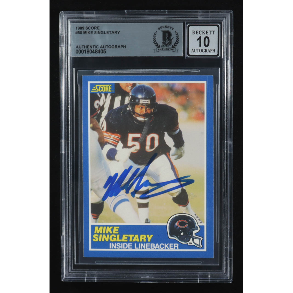 Mike Singletary Signed 1989 Score #50 (BGS | Auto 10) at PristineAuction.com