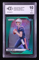 Drake Maye 2024 Panini Prizm Prizms Green #329 RC (BCCG 10) at PristineAuction.com