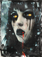 "Golden Eyes" 18x24 2025 Original Mixed Media by Tadas Zaicikas | TedyZet (Zaicikas) at PristineAuction.com