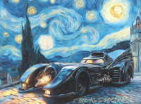 "Gotham Night, Van Gogh Dreams" 18x24 2025 Original Mixed Media by Tadas Zaicikas | TedyZet (Zaicikas) at PristineAuction.com