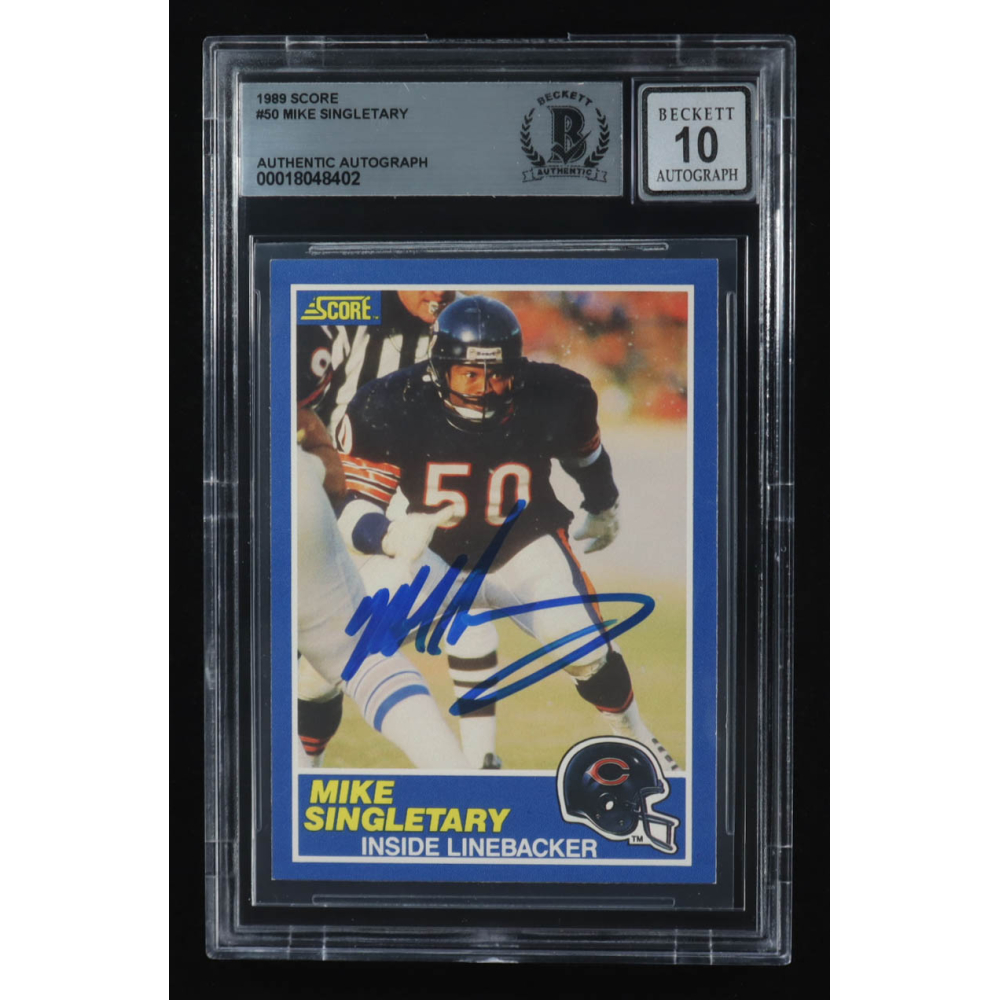 Mike Singletary Signed 1989 Score #50 (BGS | Auto 10) at PristineAuction.com