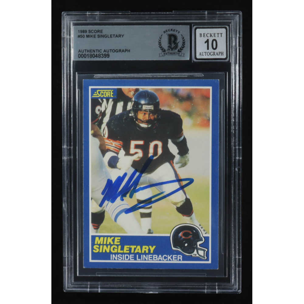 Mike Singletary Signed 1989 Score #50 (BGS | Auto 10) at PristineAuction.com