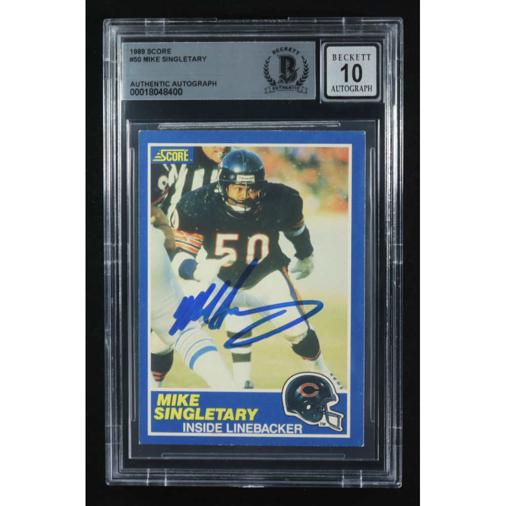 Mike Singletary Signed 1989 Score #50 (BGS | Auto 10) at PristineAuction.com