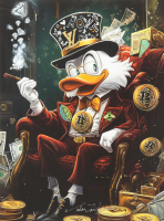 "The Crypto Aristocrat - King Duck" 18x24 2025 Original Mixed Media by Tadas Zaicikas | TedyZet (Zaicikas) at PristineAuction.com