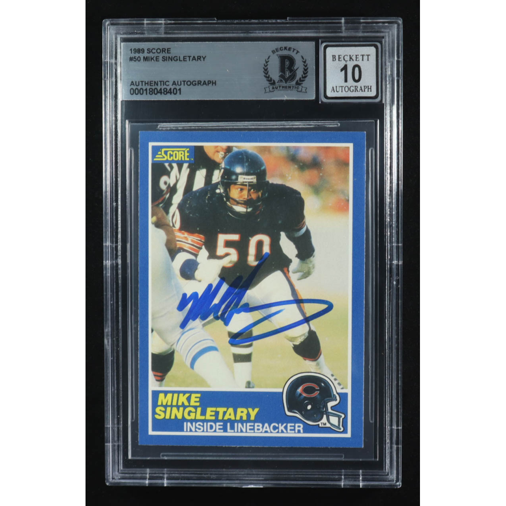 Mike Singletary Signed 1989 Score #50 (BGS | Auto 10) at PristineAuction.com