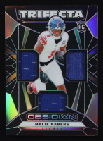 Malik Nabers 2024 Panini Obsidian Trifecta Swatches #7 RC at PristineAuction.com