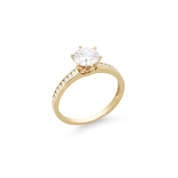 1.28 CTW Lab Grown Diamond Ring Mounted in 14K Yellow Gold Plated Sterling Silver E-F, VVS2 | Estimated Retail Value: $3,880 at PristineAuction.com
