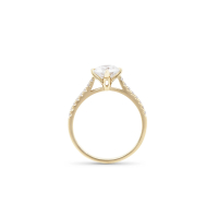 1.28 CTW Lab Grown Diamond Ring Mounted in 14K Yellow Gold Plated Sterling Silver E-F, VVS2 | Estimated Retail Value: $4,220 at PristineAuction.com