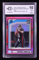 Michael Penix Jr. 2024 Donruss Optic Rated Rookies Preview Pink #308 RC (BCCG 10) at PristineAuction.com
