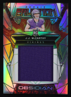 JJ McCarthy 2024 Panini Obsidian Rookie Eruption Materials Silver #16 RC #18/99 at PristineAuction.com