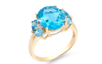 6.27 CTW Topaz & Natural Diamond Ring Mounted in 10K Yellow Gold H-I, I1-I2 | Estimated Retail Value: $4,534 at PristineAuction.com