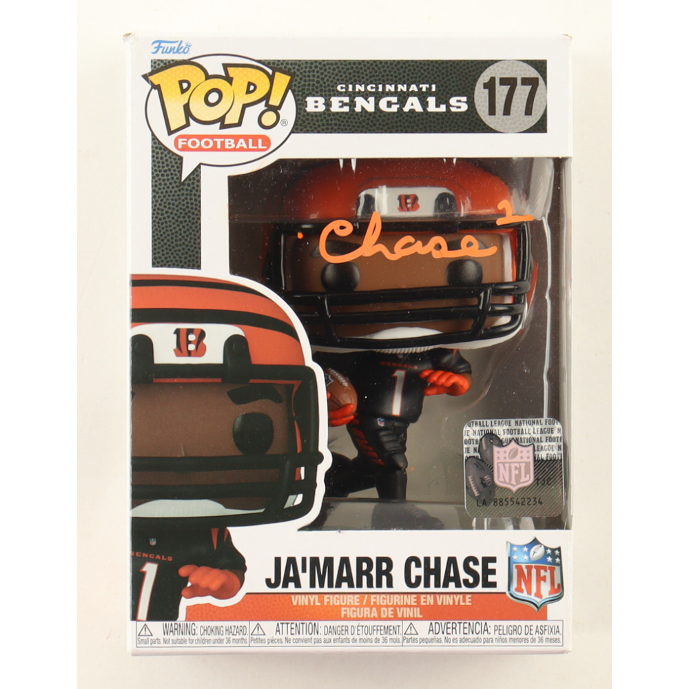 Ja'Marr Chase Signed Bengals #177 Funko Pop! Vinyl Figure (Beckett & Chase) at PristineAuction.com
