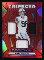 Maxx Crosby 2024 Panini Obsidian Trifecta Swatches Red #50 #51/75 at PristineAuction.com