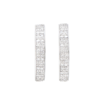 .25 CTW Diamond Designer Rhodium Plated Sterling Silver Earrings H-I, I3 | Estimated Value $1,229 (AMG) at PristineAuction.com