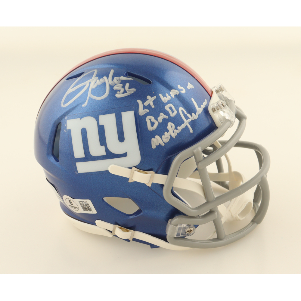 Lawrence Taylor Signed Giants Speed Mini Helmet Inscribed "LT Was A Bad M***********" (Beckett) at PristineAuction.com