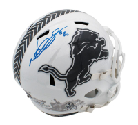 Ndamokung Suh Signed Lions Full-Size Salute to Service Alternate Speed Helmet (Radtke) at PristineAuction.com