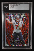 CJ Stroud 2024 Leaf Metal Football Base Pre-Production Proof Laser Red #1/1 (Leaf) at PristineAuction.com