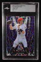 Joe Burrow 2024 Leaf Metal Football Base Pre-Production Proof Laser Purple #1/1 (Leaf) at PristineAuction.com