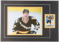 Joe Mullen Signed Penguins Sports Card Custom Lithograph Display with Photo (JSA) at PristineAuction.com