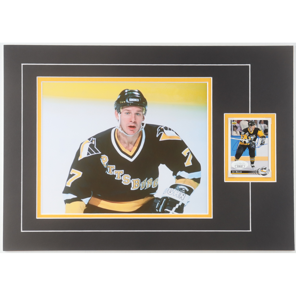 Joe Mullen Signed Penguins Sports Card Custom Lithograph Display with Photo (JSA) at PristineAuction.com