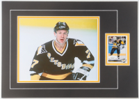 Joe Mullen Signed Penguins Sports Card Custom Lithograph Display with Photo (JSA) at PristineAuction.com