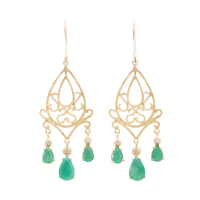 4.57 CTW Emerald & Diamond 18K Gold Plated Designer Earrings | Estimated Value $1,189 (AMG) at PristineAuction.com