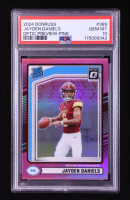 Jayden Daniels 2024 Donruss Optic Rated Rookies Preview Pink #389 RC (PSA 10) at PristineAuction.com