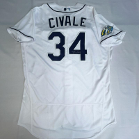 Aaron Civale Signed Rays Team-Issued Nike Authentic Jersey (MLB) at PristineAuction.com