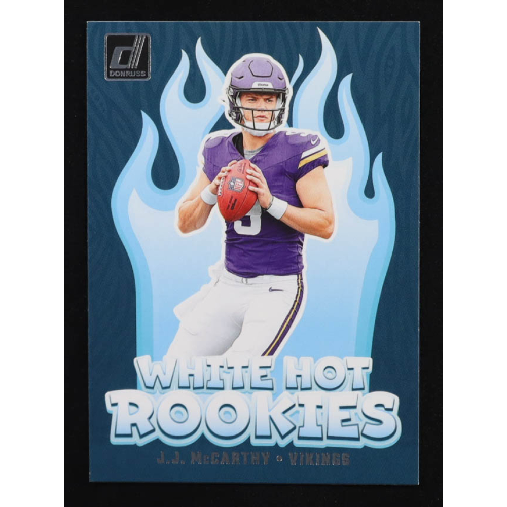 J.J. McCarthy 2024 Donruss White Hot Rookies #1 RC at PristineAuction.com J.J. McCarthy 2024 Donruss White Hot Rookies #1 RC at PristineAuction.com