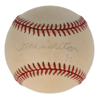 Steve Carlton Signed ONL Baseball Inscribed "Cy 72, 77, 80, 82" (Beckett) at PristineAuction.com
