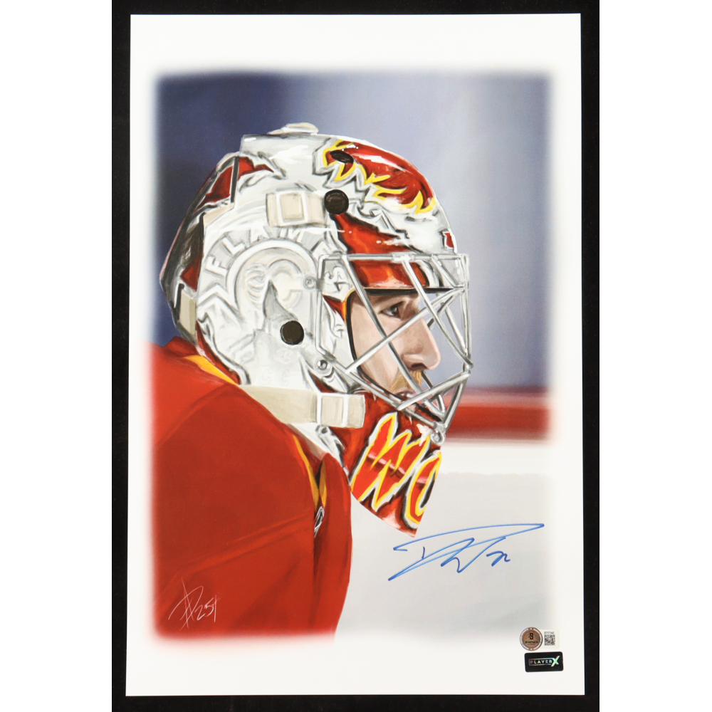 Dustin Wolf Signed Calgary Flames 12x18 Art Print (Beckett) at PristineAuction.com