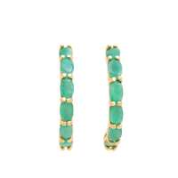 3.05 CTW Emerald 18K Gold Plated Designer Earrings | Estimated Retail Value $1,199 (AMG) at PristineAuction.com