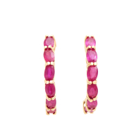 3.55 CTW Ruby 18K Gold Plated Designer Earrings | Estimated Retail Value $1,199 (AMG) at PristineAuction.com