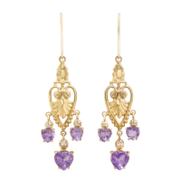 3.52 CTW Amethyst & Diamond 18K Gold Plated Designer Earrings | Estimated Retail Value $1,189 (AMG) at PristineAuction.com