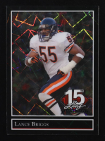 Lance Briggs 2025 Leaf 15th Anniversary '92 Gold Leaf Stars Lazer Black #92B101 #2/2 at PristineAuction.com