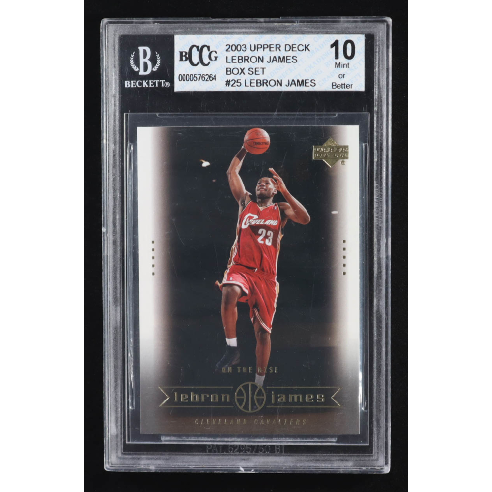 Lebron James 2003 Upper Deck Box Set #25 RC (BCCG 10) at PristineAuction.com Lebron James 2003 Upper Deck Box Set #25 RC (BCCG 10) at PristineAuction.com