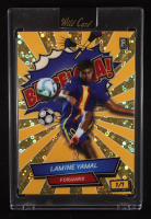 Lamine Yamal 2024 Wild Card Comix Barcelona! Yellow Lines Gold Disco #LY4 RC #1/1 at PristineAuction.com