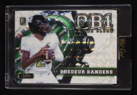 Shedeur Sanders 2024 Wild Card QB1 On the Clock Green Mosaic White #SS3 RC #7/10 at PristineAuction.com