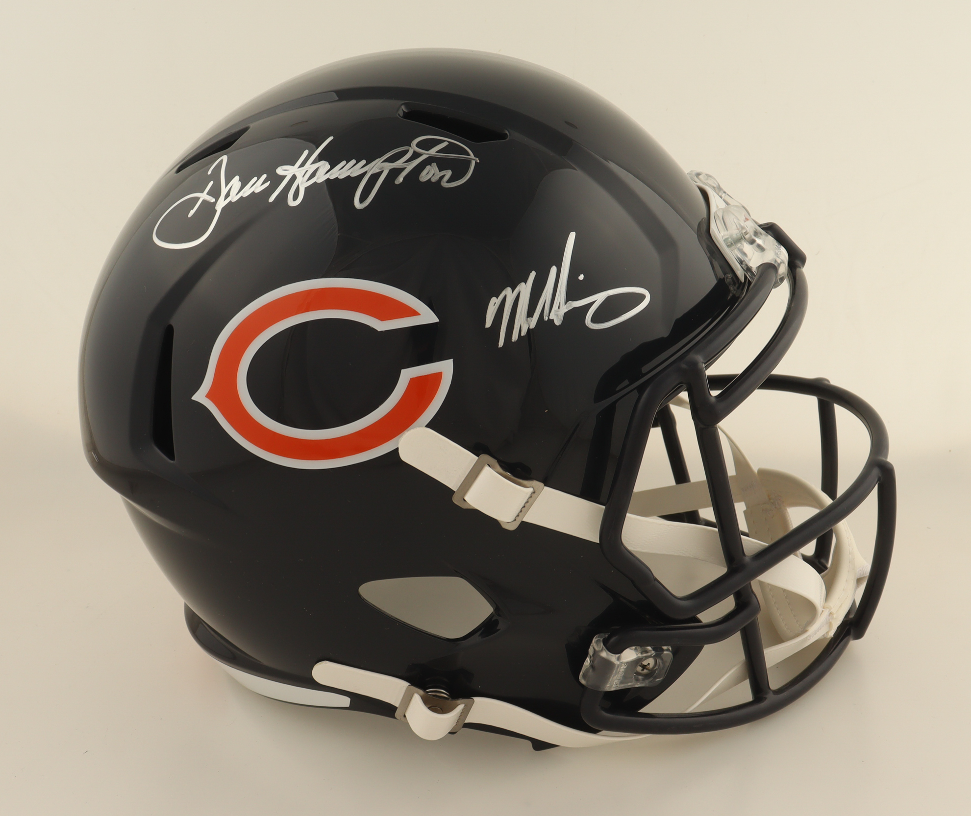 Dan Hampton & Mike Singletary Signed Bears Full-Size Speed Helmet (Beckett) at PristineAuction.com Dan Hampton & Mike Singletary Signed Bears Full-Size Speed Helmet (Beckett) at PristineAuction.com